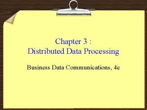 Chapter 3 Distributed Data Processing Business Data Communications