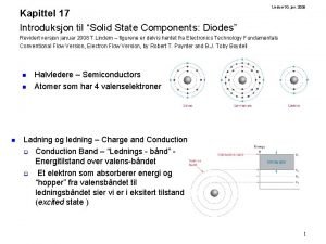 Kapittel 17 Introduksjon til Solid State Components Diodes