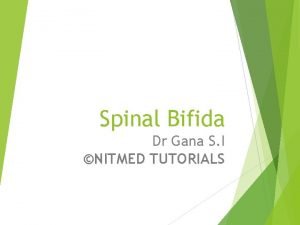 Spinal Bifida Dr Gana S I NITMED TUTORIALS
