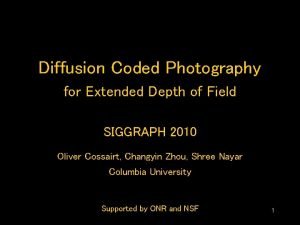 Extended depth of field photography