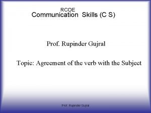 RCOE Communication Skills C S Prof Rupinder Gujral