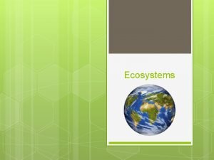 Ecosystems Setting Up Your Journal Title page Ecosystems