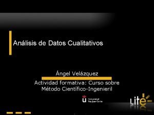 Anlisis de Datos Cualitativos 1 Anlisis de Datos