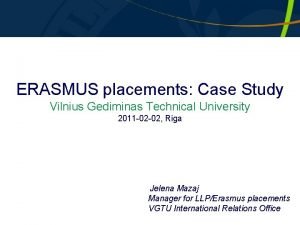 Vilnius gediminas technical university erasmus