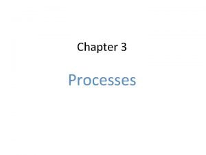 Chapter 3 Processes Processes Process Concept Process Scheduling
