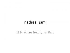 Andre breton manifest nadrealizma