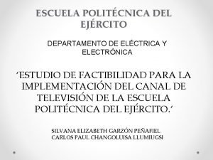 ESCUELA POLITCNICA DEL EJRCITO DEPARTAMENTO DE ELCTRICA Y