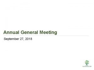 Annual General Meeting September 27 2018 Table of