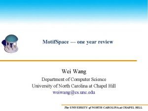 Motif Space one year review Wei Wang Department