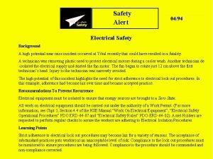 Electrical safety alert