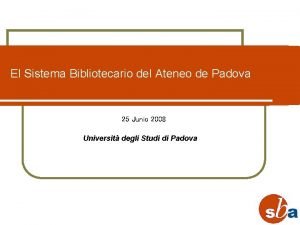 Sistema bibliotecario ateneo padova