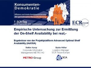 Empirische Untersuchung zur Ermittlung der OnShelf Availability bei