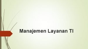 Manajemen layanan ti