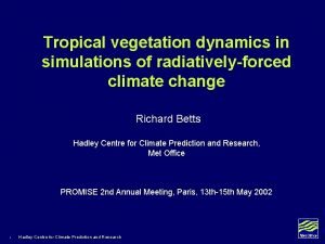 Tropical vegetation dynamics in simulations of radiativelyforced climate