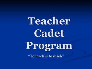 Nc teacher cadet program