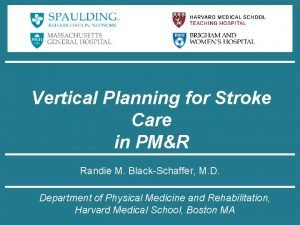 Vertical Planning for Stroke Care in PMR Randie