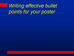 Bullet point ideas