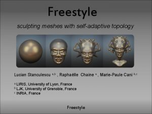 Freestyle sculpting meshes with selfadaptive topology Lucian Stanculescu