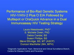 Performance of BioRad Genetic Systems HIV1HIV2 Plus O