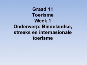 Graad 11 toerisme