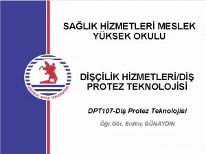 SALIK HZMETLER MESLEK YKSEK OKULU DLK HZMETLERD PROTEZ