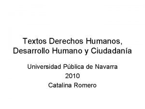 Textos Derechos Humanos Desarrollo Humano y Ciudadana Universidad