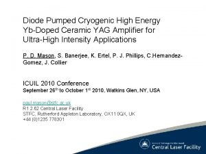 Diode Pumped Cryogenic High Energy YbDoped Ceramic YAG