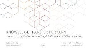 Cern knowledge transfer