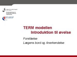 Forskningsklinikken for Funktionelle Lidelser og Psykosomatik TERM modellen