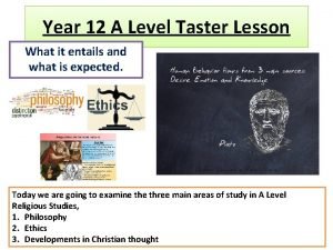 Year 12 A Level Taster Lesson What it