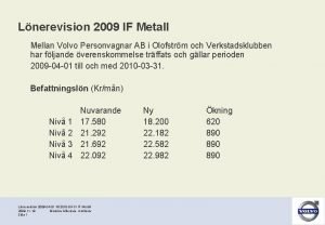Lnerevision 2009 IF Metall Mellan Volvo Personvagnar AB