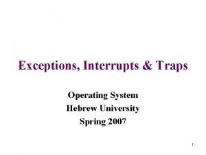 Traps in operating system