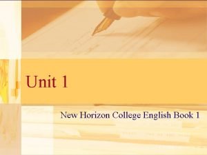 English book unit 1