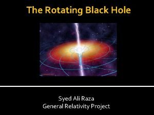 The Rotating Black Hole Syed Ali Raza General