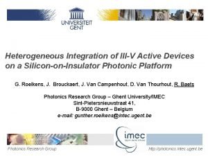 Heterogeneous Integration of IIIV Active Devices on a