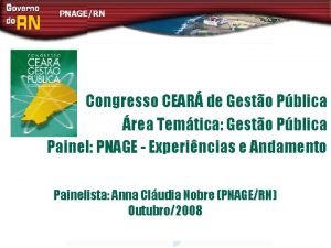 PNAGERN Congresso CEAR de Gesto Pblica rea Temtica