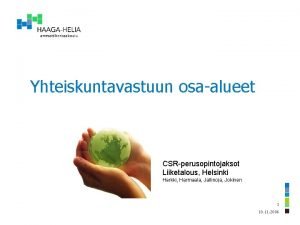 Yhteiskuntavastuun osaalueet CSRperusopintojaksot Liiketalous Helsinki Harkki Harmaala Jallinoja