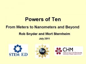 Powers of Ten From Meters to Nanometers and