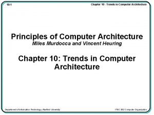 Trends in computer architecture
