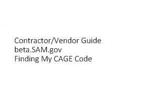 Find my cage code