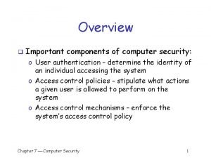Components of computer security