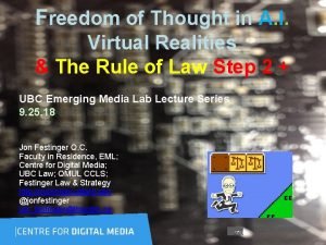 Freedom of Thought in A I Virtual Realities