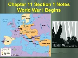 World war 1 begins chapter 11 section 1