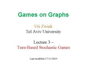 Games on Graphs Uri Zwick Tel Aviv University