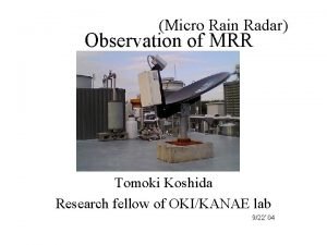 Micro rain radar