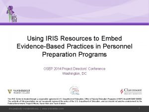 Iris evidence based practices