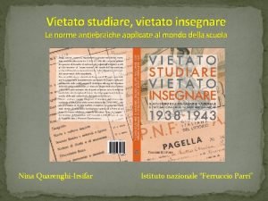 Vietato studiare