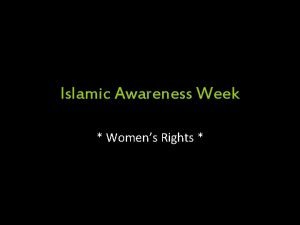 Islamic Awareness Week Womens Rights References Syafiq Hasyim
