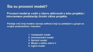 Procesni model