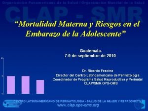 CLAP SMR Organizacin Panamericana de la Salud Organizacin